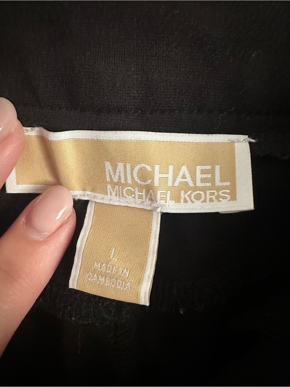 Michael Kors Black Pants with Gold Logo Button - Picture 8 of 8